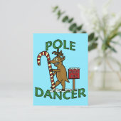 Funny Dancer Christmas Rentier Pub Feiertagspostkarte (Stehend Vorderseite)