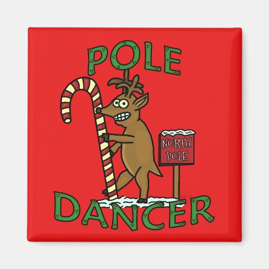 Funny Dancer Christmas Rentier Pub Magnet (Vorne)