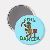 Funny Dancer Christmas Rentier Pub Magnet (Vorderseite/Rückseite)
