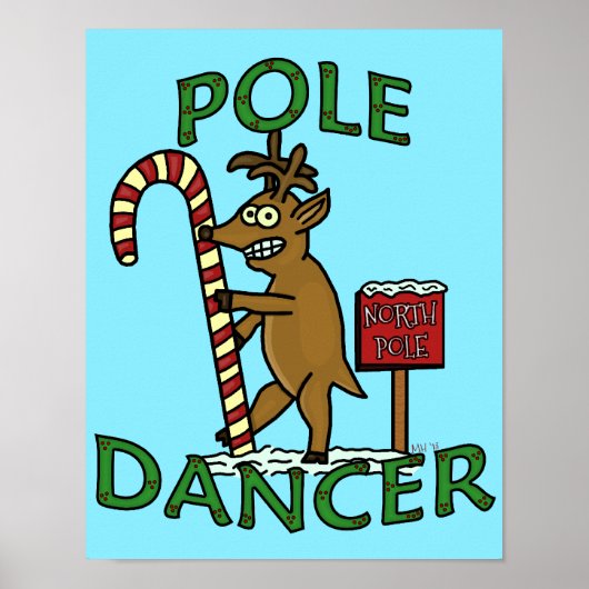 Funny Dancer Christmas Rentier Pub Poster (Vorne)