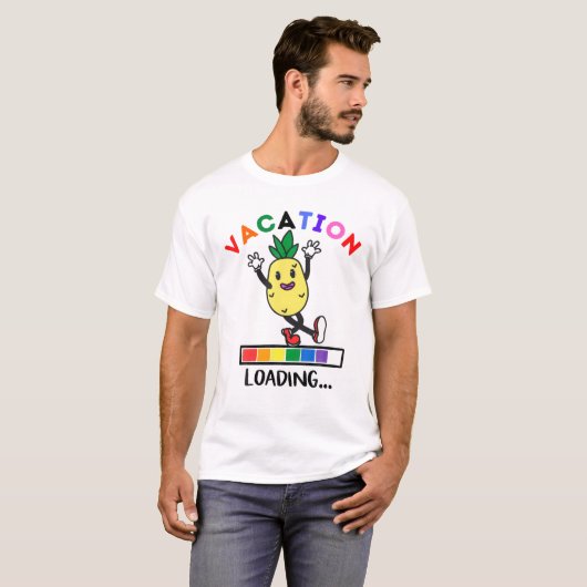 Funny Dancing Ananas Vacation Loading Ananas T-Shirt (Vorne ganz)