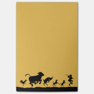 Funny Dancing Animes Kuh Hühnerziege Silhouette Post-it Klebezettel