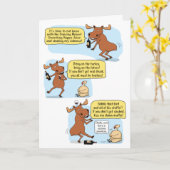 Funny Dancing Betrunken Elche Erntedank Karte (Gelbe Blume)