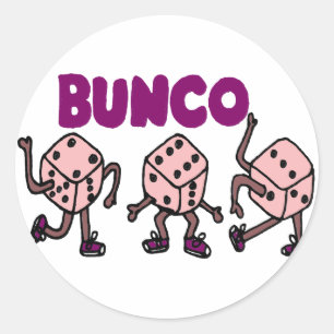 Funny Dancing Bunco Dice Runder Aufkleber