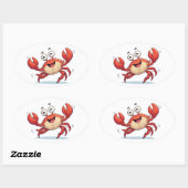 Funny Dancing Crab Cartoon Art Sticker (Blatt)