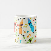Funny Dancing Crayons mit Musiknoten Lehrer Kaffeetasse (Mittel)
