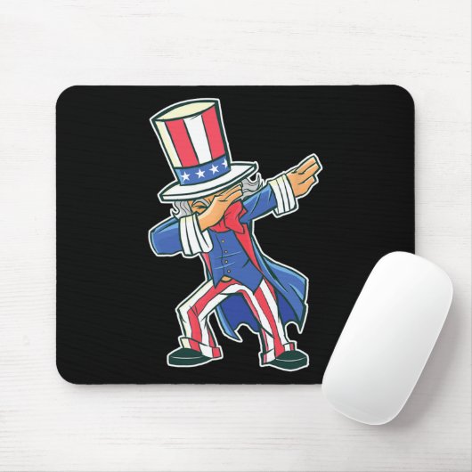 Funny Dancing Dabbing Uncle Sam 4. Juli Jungs G Mousepad (Mit Mouse)