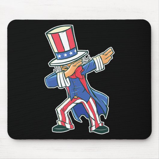 Funny Dancing Dabbing Uncle Sam 4. Juli Jungs G Mousepad (Vorne)