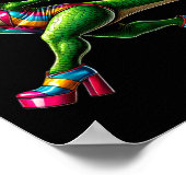 Funny Dancing Dinosaur1  Poster (Ecke)
