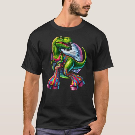 Funny Dancing Dinosaur, Disco Dino Party, Dinosaur T-Shirt (Vorderseite)