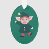 Funny Dancing Elf Foto Ornament (Vorderseite)