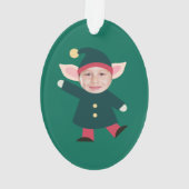 Funny Dancing Elf Foto Ornament (Rückseite)