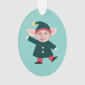 Funny Dancing Elf Foto Ornament (Vorderseite)