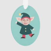 Funny Dancing Elf Foto Ornament (Rückseite)