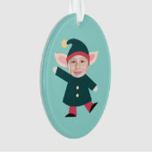 Funny Dancing Elf Foto Ornament (Vorderseite)