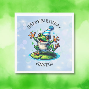 Funny Dancing Frog Personalisiert Geburtstag Serviette