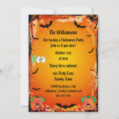 Funny Dancing Giraffe & Skeleton Halloween-Party Einladung (Rückseite)