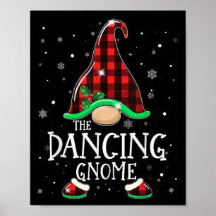 Funny Dancing Gnome Buffalo Kariert Matching Chris Poster