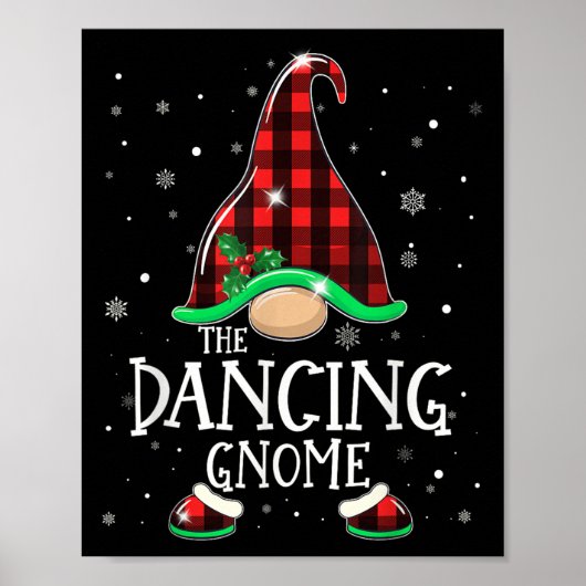 Funny Dancing Gnome Buffalo Kariert Matching Chris Poster (Vorne)