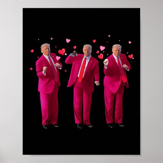 Funny Dancing Heart Kiss Valentine Poster (Vorne)