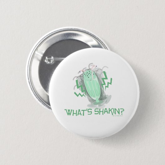 Funny Dancing Milkshake Cartoon Design Button (Vorne & Hinten)