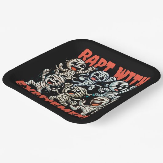 Funny Dancing Mummies Rapt mit Spannung Pappteller (Gewinkelt)