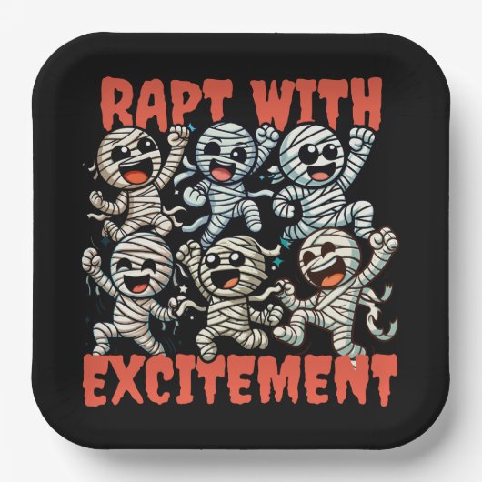 Funny Dancing Mummies Rapt mit Spannung Pappteller (Vorderseite)