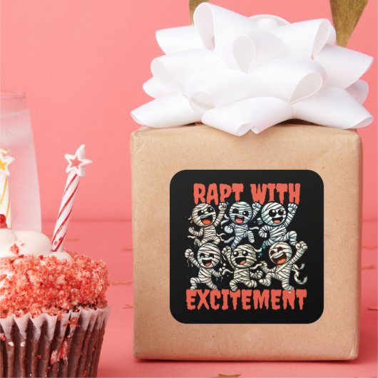 Funny Dancing Mummies Rapt mit Spannung Quadratischer Aufkleber (Party)