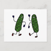 Funny Dancing Pickles Art Postkarte (Vorderseite)