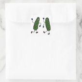 Funny Dancing Pickles Art Quadratischer Aufkleber (Tasche)
