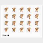 Funny Dancing Pizza Slice Cartoon Sticker (Blatt)