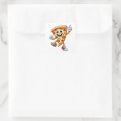 Funny Dancing Pizza Slice Cartoon Sticker (Tasche)