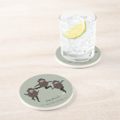 FUNNY Dancing RABBI Personalisiert mit Text Getränkeuntersetzer (Seite)