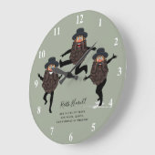 FUNNY Dancing RABBI Personalisiert mit Text Große Wanduhr (Winkel)