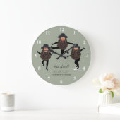 FUNNY Dancing RABBI Personalisiert mit Text Große Wanduhr (Zuhause)