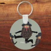 FUNNY Dancing RABBI Personalisiert mit Text Schlüsselanhänger (Vorderseite)