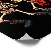 Funny Dancing Rate Skeletons Beer Drinking Hallowe Poster (Ecke)
