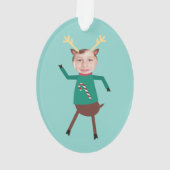 Funny Dancing Rentier Foto Ornament (Rückseite)