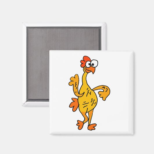 Funny Dancing Rubber Chicken Magnet (Vorderseite/Rückseite)