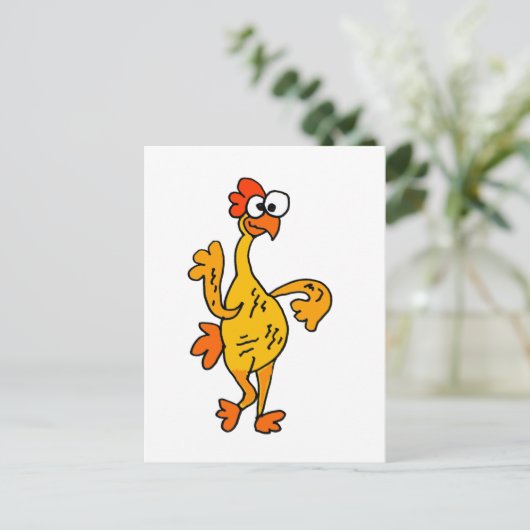 Funny Dancing Rubber Chicken Postkarte (Stehend Vorderseite)