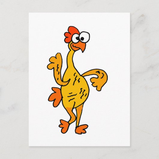 Funny Dancing Rubber Chicken Postkarte (Vorderseite)
