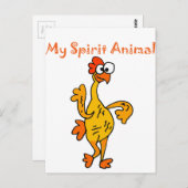 Funny Dancing Rubber Chicken Spirit Guide Postkarte (Vorne/Hinten)