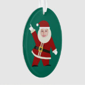 Funny Dancing Santa Foto Ornament (Vorderseite)