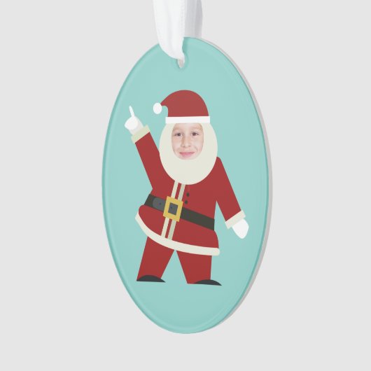 Funny Dancing Santa Foto Ornament (Vorderseite)