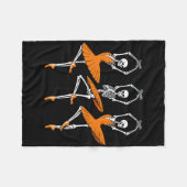 Funny Dancing Skeleton Ballerina Girl's Fleecedecke (Vorderseite (Horizontal))