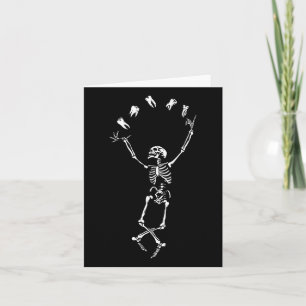 Funny Dancing Skeleton Dental Hygienic Tooth Dent Karte