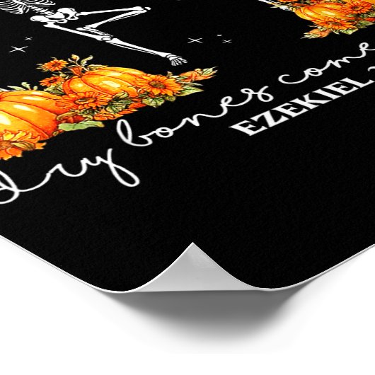 Funny Dancing Skeleton Dry Bones Come Alive Hallow Poster (Ecke)