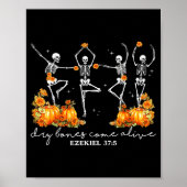 Funny Dancing Skeleton Dry Bones Come Alive Hallow Poster (Vorne)