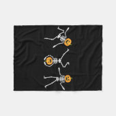 Funny Dancing Skeleton Halloween Pumpkin Skelette Fleecedecke (Vorderseite (Horizontal))