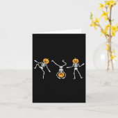 Funny Dancing Skeleton Halloween Pumpkin Skelette Karte (Gelbe Blume)